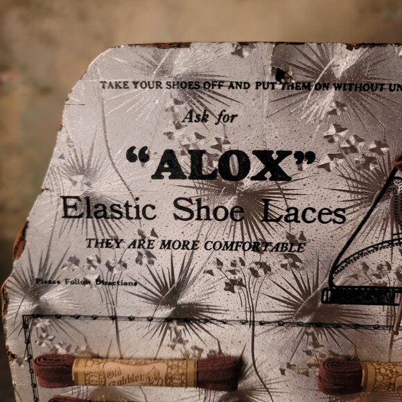 Alox Elastic Shoe Laces Store Display Card With All 14 Laces Shoe Laced on Top - Picture 4 of 9
